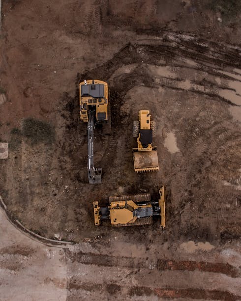 Excavators working on a UK construction site